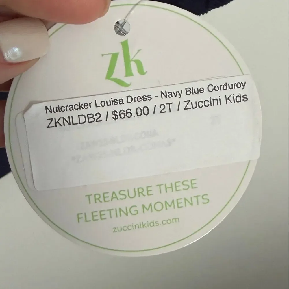 Zuccini‎ Kids Nutcracker Louisa Dress Navy Corduroy NWT size 2T